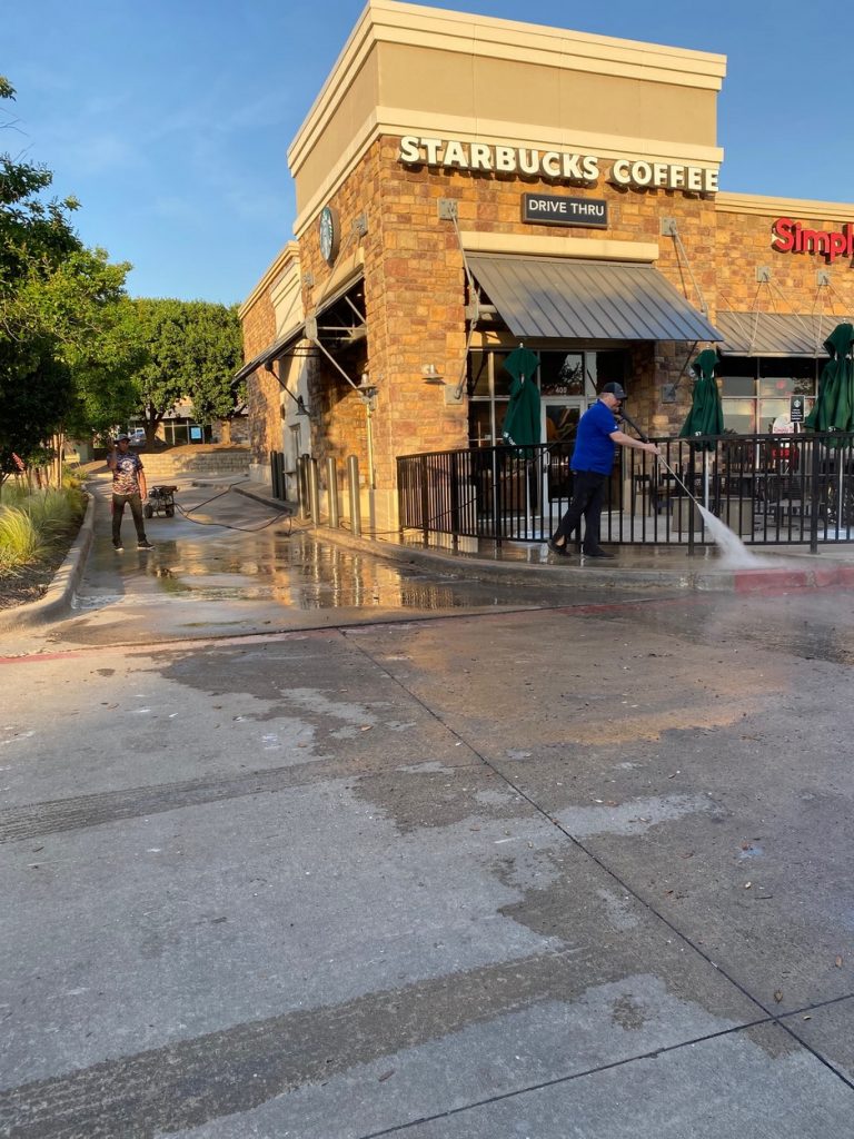 Starbucks Coffee Pressure Washing in Frisco. TX 00009 768x1024 Starbucks Coffee Pressure Washing in Frisco. TX￼